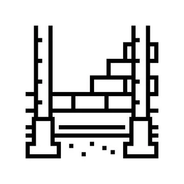 Columns building structure line icon vector illustration Ilustración de archivo