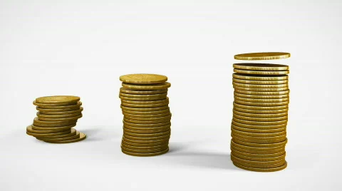 Columns of coins Stock Footage 685015