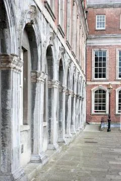 Columns at dublin castle Stock Photos