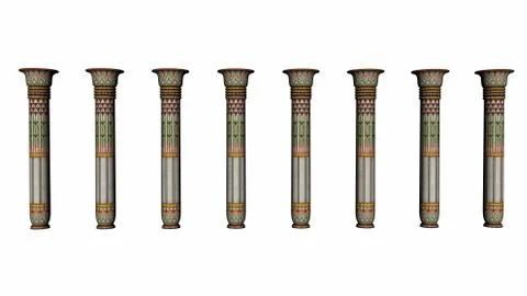 Columns of Egypt - 3D render Stock Illustration