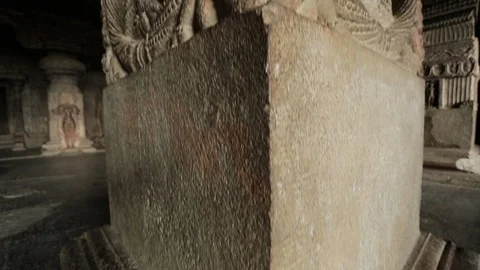 Columns Of The Ellora Caves, India. Stock Footage 124626045