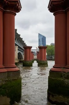 Columns emerging from the river 写真素材