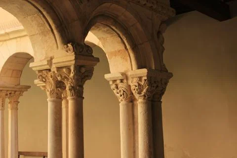 The columns of Gothic Cathedral Stock Photos