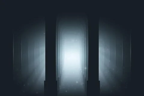 Columns hall with light effect Stock Illustration