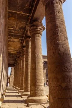 Columns Horus Edfu Stock Photos