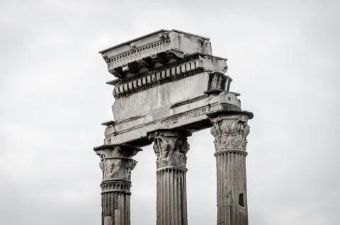Columns inside the forum Romanus Stock Photos