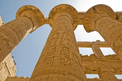 Columns in karnak temple Stock Photos