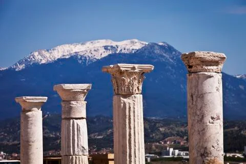 Columns at Laodicea in Turkey Stock Photos