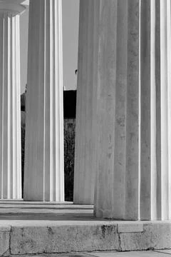 Columns of light and shadow. Stock Photos