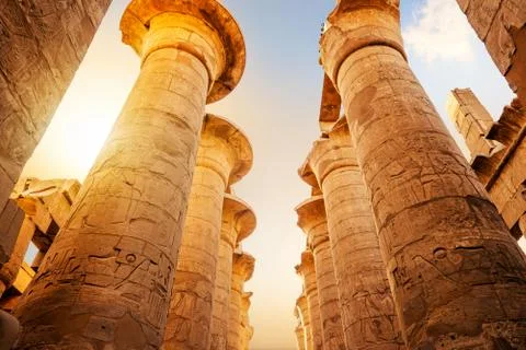 Columns in Luxor Temple Stock Photos