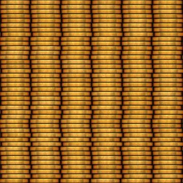 Columns of metal coins pattern Stock Illustration