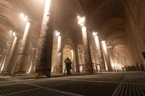 Columns or pillars of Basilica Cistern or Yerebatan Sarnici Stock Photos