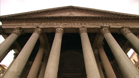 Columns of Pantheon Rome Stock Footage 95603181