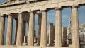 Columns of Parthenon - antique temple in Athenian Acropolis in Greece HD Footage
