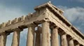 Columns of Parthenon - antique temple in Athenian Acropolis in Greece HD Footage