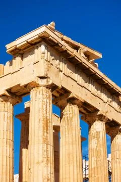 Columns of the Parthenon temple Stock Photos