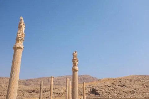 Columns in Persepolis, Iran Stock Photos