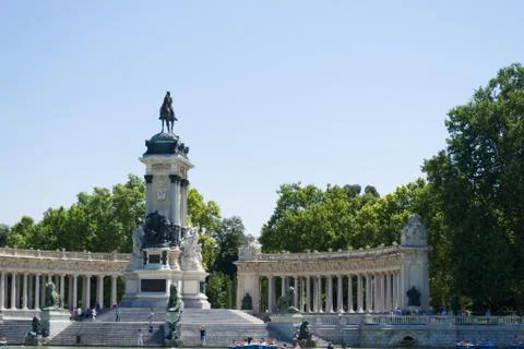 Columns at the Retiro park Stock Photos