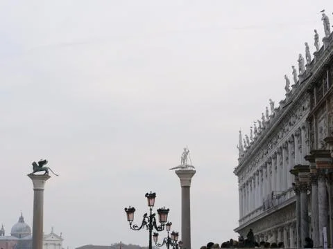 Columns of Saint Mark's square 2017 Stock Photos