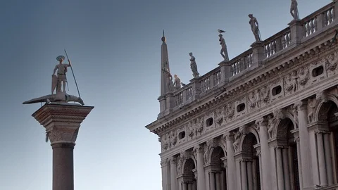 Columns of San Todaro Venice Stock Footage 105436738