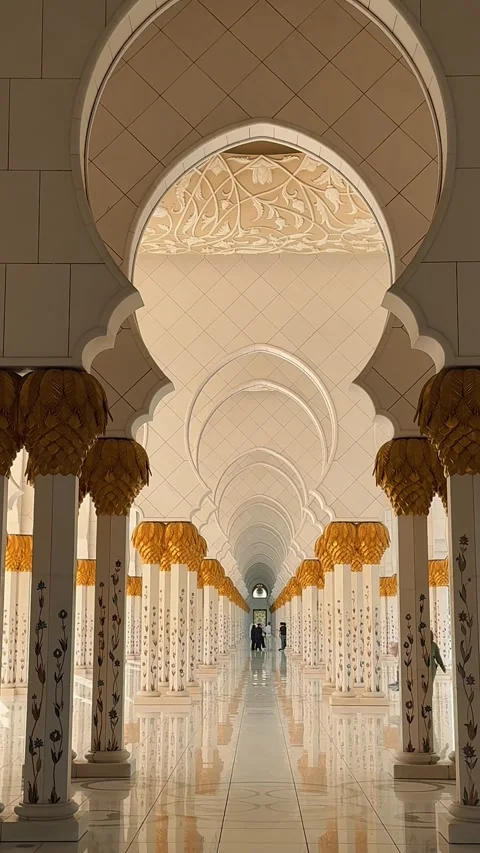 Columns at Sheikh Zayed Grand Mosque 1 Stock Footage 327468212