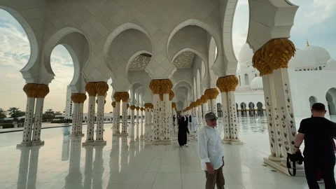 Columns at Sheikh Zayed Grand Mosque 6 (Editorial) Stock Footage 327468252