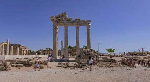 Columns of the Temple of Apollo in Side, Turkey Stock Photos
