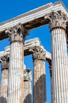 Columns at Temple of Zeus, Athens Greece Stock Photos
