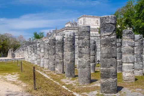 Columns of the Thousand Warriors in Chichen Itza, Mexico Stock-Fotos