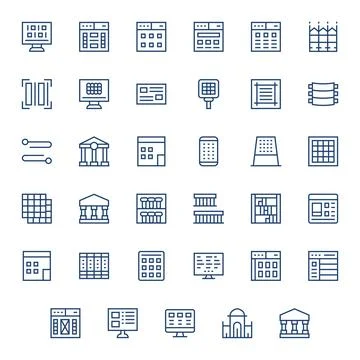 Columns Vector Icon Repository containing 35 Regular Line 64x64 Detail Enha.. Stock Illustration