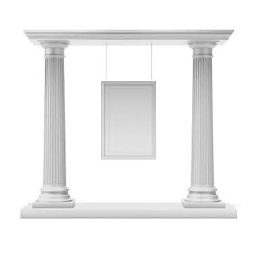 Columns with white frame 库存插图