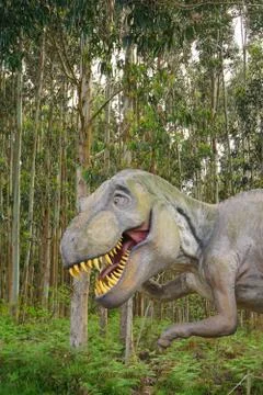 COLUNGA, SPAIN - Jun 01, 2016: dinosaurs in Museo del Jurasico in Spain Stock Photos