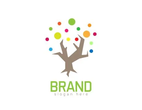 Colurful Tree logo Stockillustratie