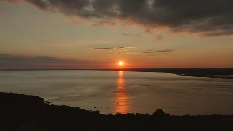 Colwell Bay Sunset by Drone 스톡 동영상 229927982