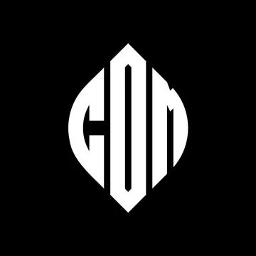 COM circle letter logo design with circle and ellipse shape. COM ellipse lett Stock Illustration