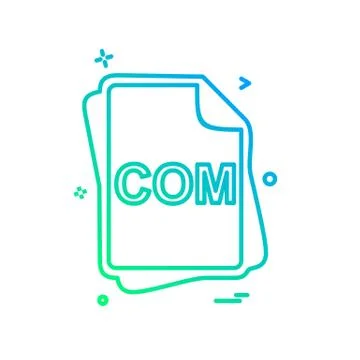 COM file type icon design vector Stock Illustration