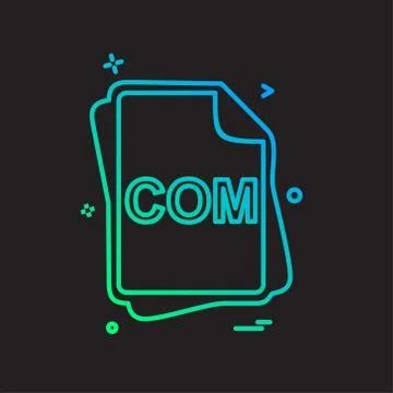 COM file type icon design vector Stock Illustration