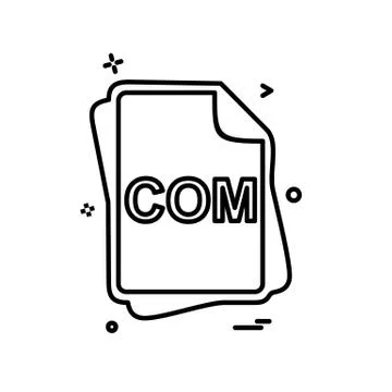 COM file type icon design vector Stock Illustration