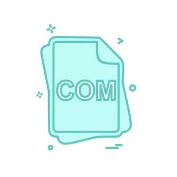 COM file type icon design vector Stock Illustration