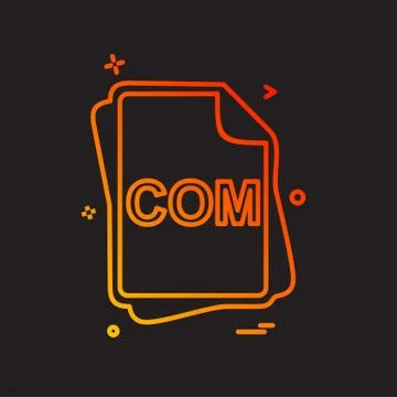 COM file type icon design vector Stock Illustration