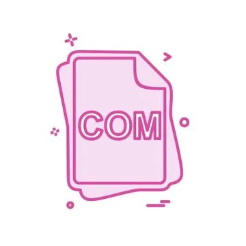 COM file type icon design vector Stock Illustration