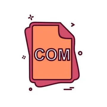 COM file type icon design vector Stock Illustration