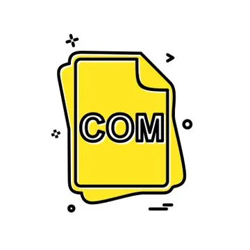 COM file type icon design vector Stock Illustration