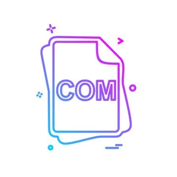 COM file type icon design vector Stock Illustration