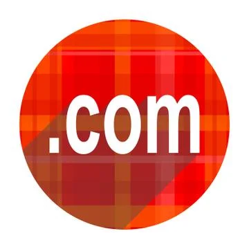 Com red flat icon isolated. Stock Illustration