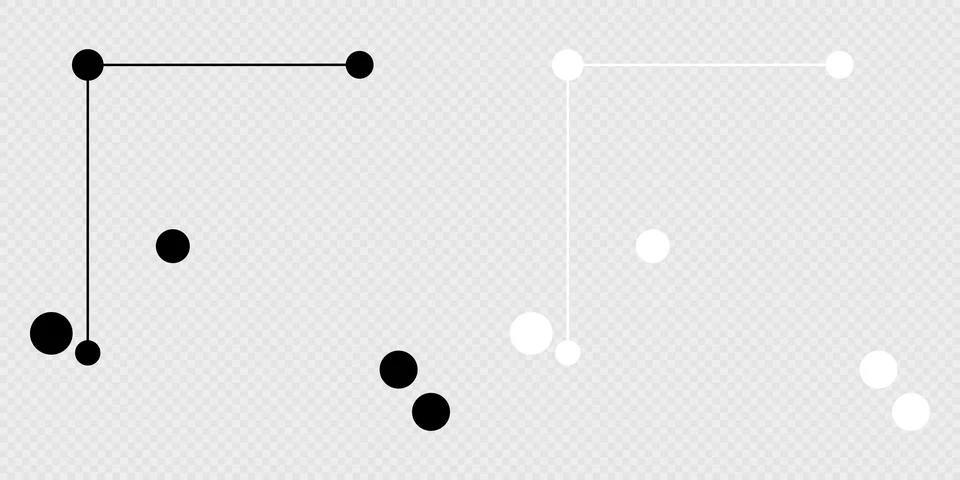 Coma Berenices constellation map set. Vector illustration. Stock Illustration