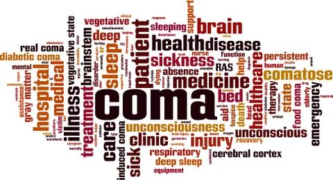 Coma word cloud Stock Illustration