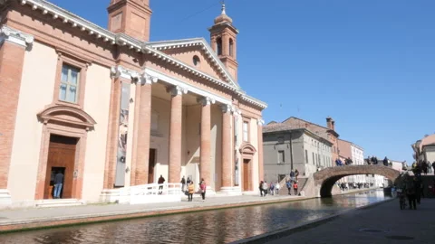 Comacchio, Italy,the main facade of the Ancient Delta Museum Stock Footage 239053017