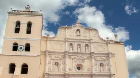 Comayagua Cathedral Timelapse with Birds Stock Footage