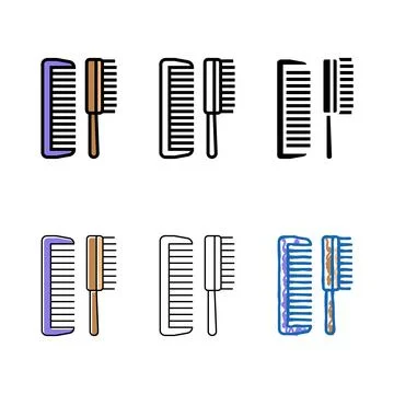 Comb accessory color edition icon vector 스톡 일러스트